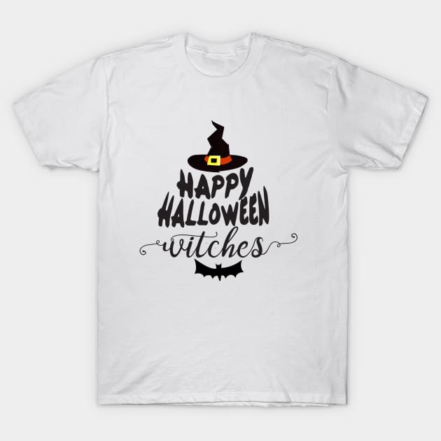 Happy Halloween Witches T-Shirt by Grafikstudio